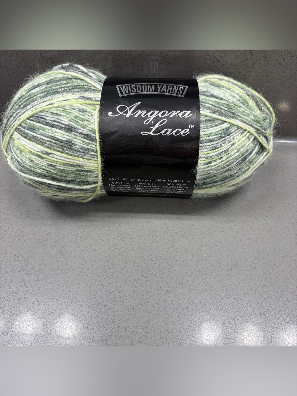 Wisdom Yarns Angora Lace #103 Back to Nature Discontinued Green Variegated Yarn